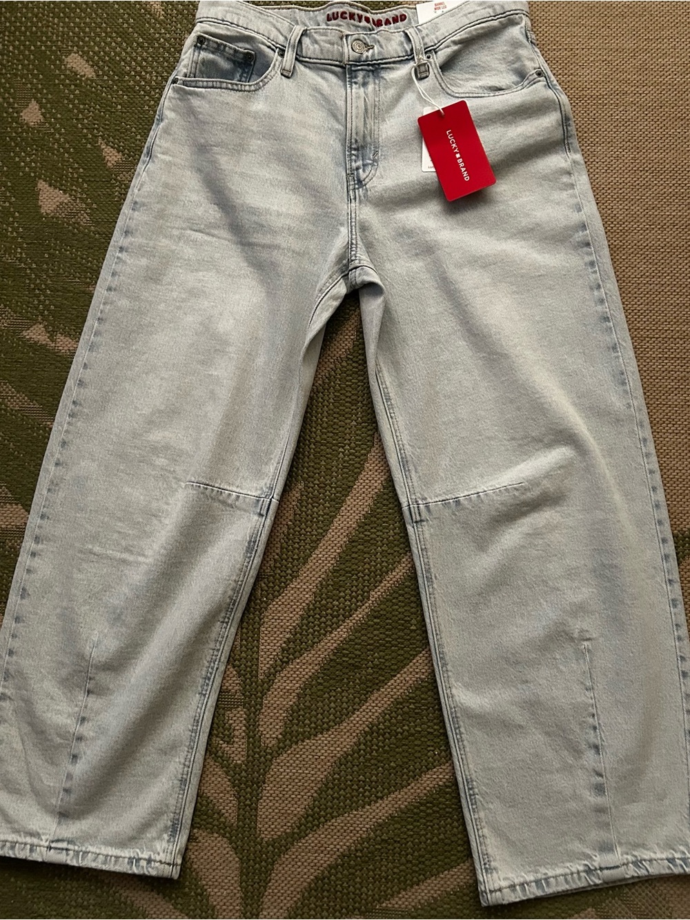 Lucky Brand Women's Wide-Leg Barrel Jeans in Light Wash NWT